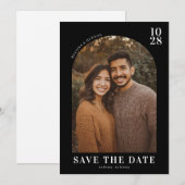 Warm Earthy Modern Photo Save The Date (Vorne/Hinten)