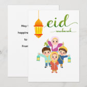 Warm Eid Celebration Design Feiertagskarte (Vorne/Hinten)