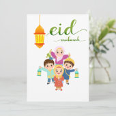 Warm Eid Celebration Design Feiertagskarte (Stehend Vorderseite)