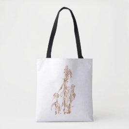 Warm Elegant Botanical Ink Art Tasche