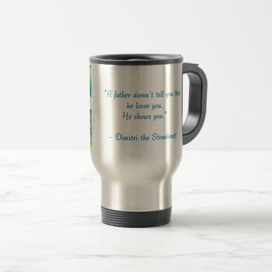 Warm Embrace - Chibi Father & Child Travel Mug Reisebecher (VorderseiteRechts)