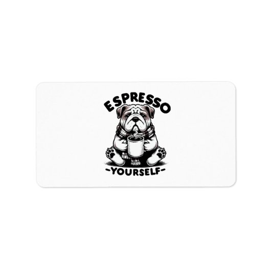 Warm Espresso Bulldog Adressaufkleber (Vorne)