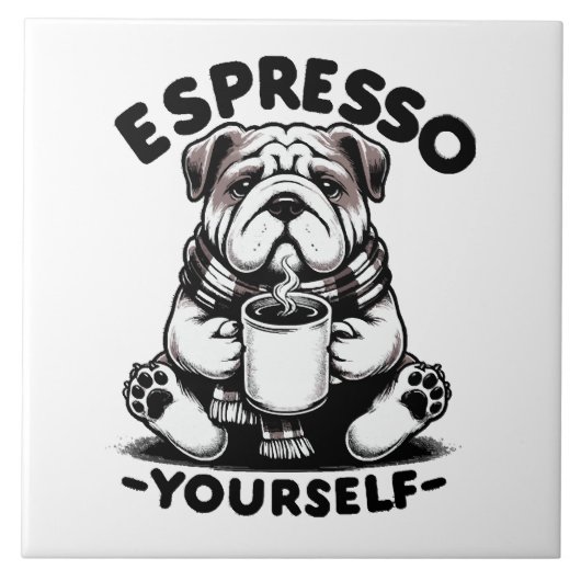 Warm Espresso Bulldog Fliese (Vorderseite)