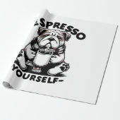 Warm Espresso Bulldog Geschenkpapier (Ungerollt)