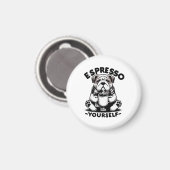 Warm Espresso Bulldog Magnet (Vorderseite/Rückseite)