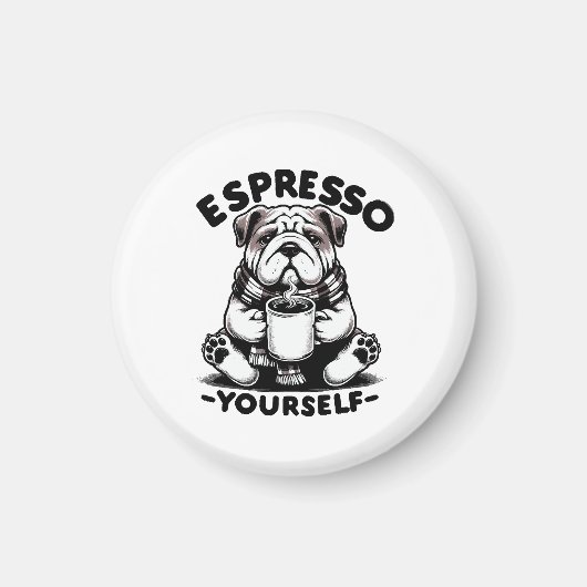 Warm Espresso Bulldog Magnet (Vorne)