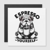 Warm Espresso Bulldog Magnetkarte (Vorne/Hinten)