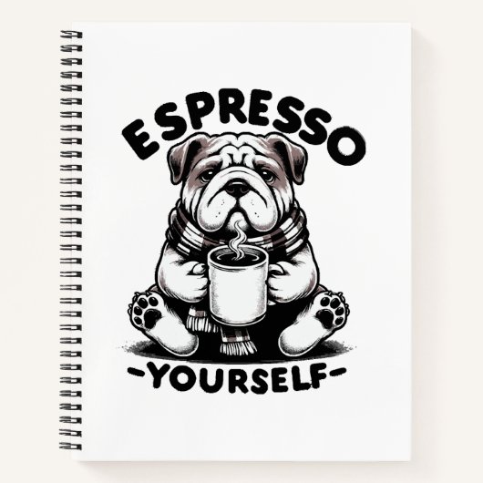 Warm Espresso Bulldog Notizblock (Vorderseite)