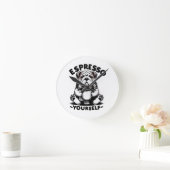 Warm Espresso Bulldog Runde Wanduhr (Zuhause)