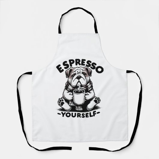 Warm Espresso Bulldog Schürze (Vorderseite)