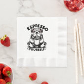 Warm Espresso Bulldog Serviette (Beispiel)