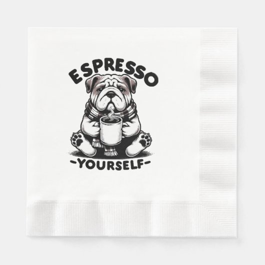 Warm Espresso Bulldog Serviette (Vorderseite)