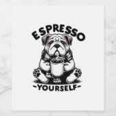 Warm Espresso Bulldog Weinetikett (Einzelnes Label)