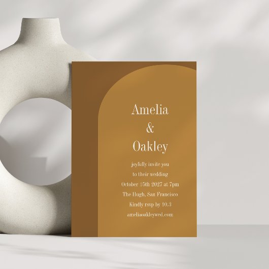 Warm Fall Brown Arch Elegantes Ambiente Einladung