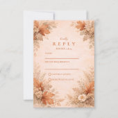 Warm Floral Fall Wedding RSVP Karte (Vorderseite)