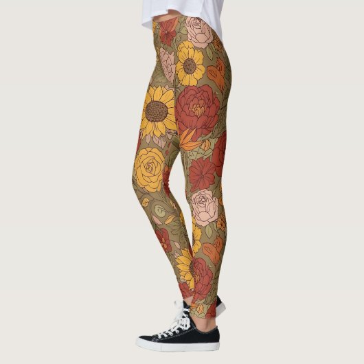 Warm Floral Patterned Legging Leggings (Links)