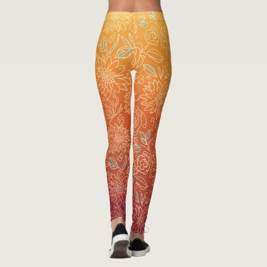 Warm Floral Patterned Legging Leggings (Rückseite)