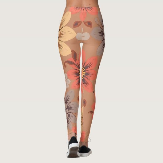 Warm Floral Patterned Legging Leggings (Rückseite)
