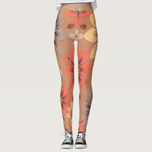 Warm Floral Patterned Legging Leggings (Vorderseite)