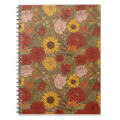Warm Floral Patterned Notebook Notizblock (Vorderseite)
