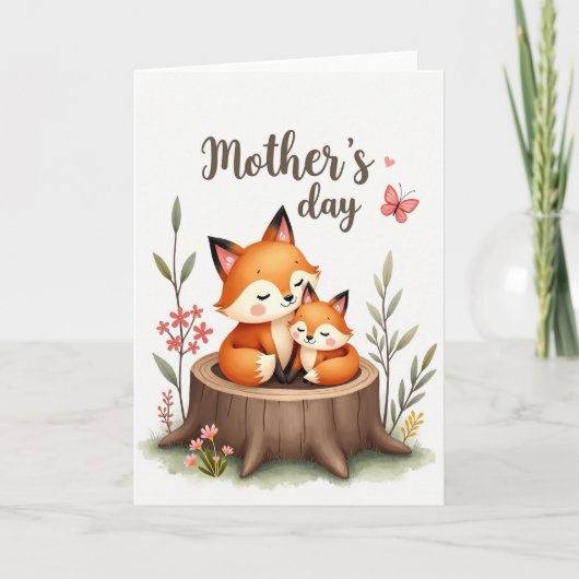 Warm Fuchs Müttertagskarte Karte (Vorderseite)