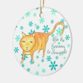 Warm Fuzzies & Winter Flurries Christmas Cat Keramik Ornament (Links)