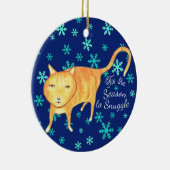 Warm Fuzzies & Winter Flurries Christmas Cat Keramik Ornament (Rechts)