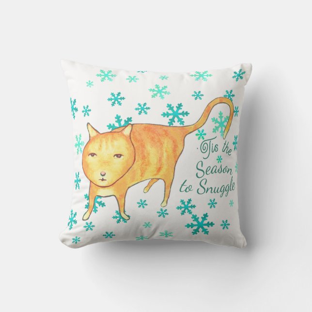 Warm Fuzzies & Winter Flurries Christmas Cat Kissen (Vorderseite)