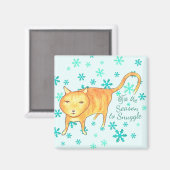 Warm Fuzzies & Winter Flurries Christmas Cat Magnet (Vorderseite/Rückseite)