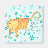 Warm Fuzzies & Winter Flurries Christmas Cat Magnet (Vorne)