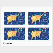 Warm Fuzzies & Winter Flurries Christmas Cat Rechteckiger Aufkleber (Blatt)