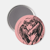 Warm Fuzzy Mädchen Magnet (Vorderseite/Rückseite)