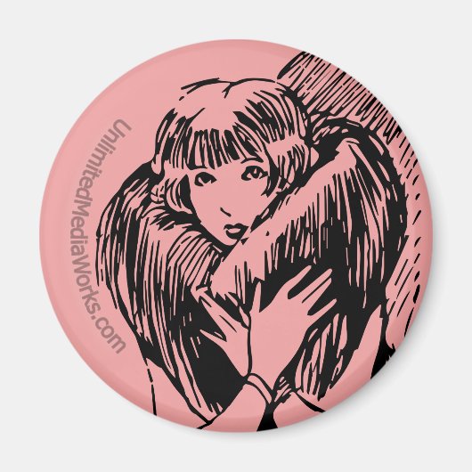 Warm Fuzzy Mädchen Magnet (Vorne)