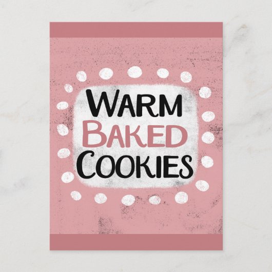 Warm gebackene Cookies Postkarte (Vorderseite)