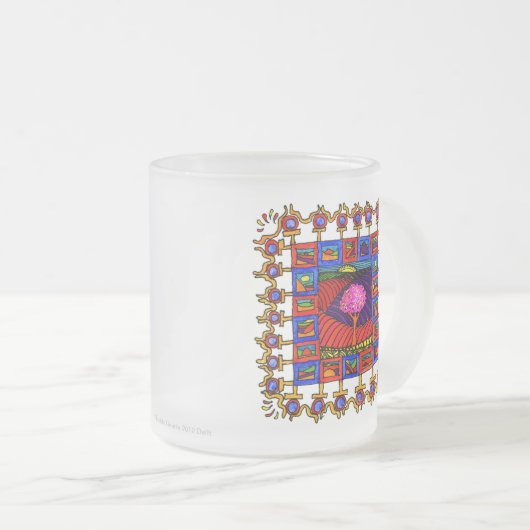 Warm gekleurde landschapjes met vrolijke lijst! mattglastasse (VorderseiteRechts)