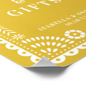 Warm-Gelbes Papel Picado Hochzeitszeichen Poster (Ecke)