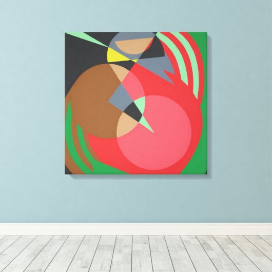 Warm Geometric Abstract Canvas Print Leinwanddruck (Insitu (Holzboden))