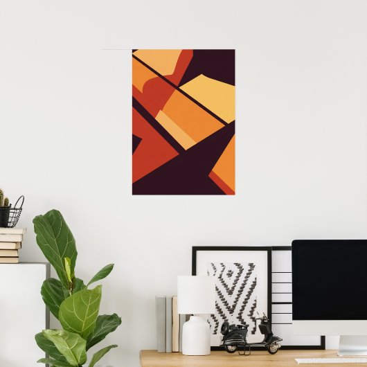Warm Geometric Abstract Wall Art  Poster (Heimbüro)