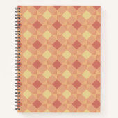 Warm Geometric Diamond Pattern in Peach & Terracot Notizblock (Vorderseite)