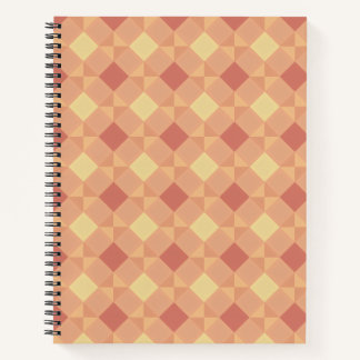 Warm Geometric Diamond Pattern in Peach & Terracot Notizblock