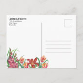 Warm Gladioli Tulip Lily Wedding Save the Date Ankündigungspostkarte (Rückseite)