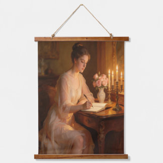 Warm Glow and Ink Wandteppich Mit Holzrahmen