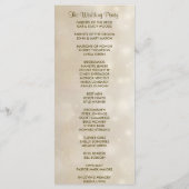 Warm Gold Bokeh Wedding Program Programm (Rückseite)