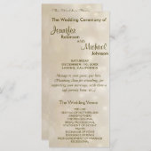 Warm Gold Bokeh Wedding Program Programm (Vorne/Hinten)