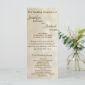 Warm Gold Bokeh Wedding Program Programm (Stehend Vorderseite)