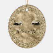 Warm Gold Glam Glitzer Glitz Eyelashes Keramik Ornament (Links)