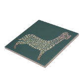 Warm Gold Gradient Paw Print Dog Silhouette Fabric Fliese (Seite)