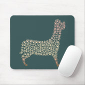 Warm Gold Gradient Paw Print Dog Silhouette Fabric Mousepad (Mit Mouse)