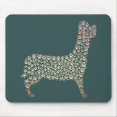 Warm Gold Gradient Paw Print Dog Silhouette Fabric Mousepad (Vorne)