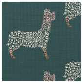 Warm Gold Gradient Paw Print Dog Silhouette Fabric Stoff (Nahaufnahme)